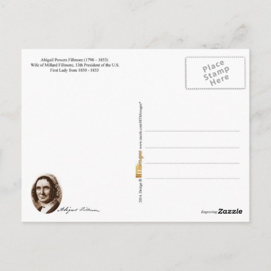 Abigail Fillmore, First Lady of the U.S. Postkarte (Rückseite)