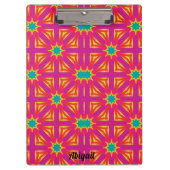 ABIGAIL ~ Gelbes, blaues, rotes und rosa Design ~ Klemmbrett (Vorderseite)