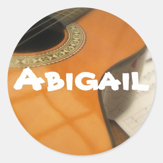 Abigail-Gitarrenbezeichnung Runder Aufkleber (Vorderseite)