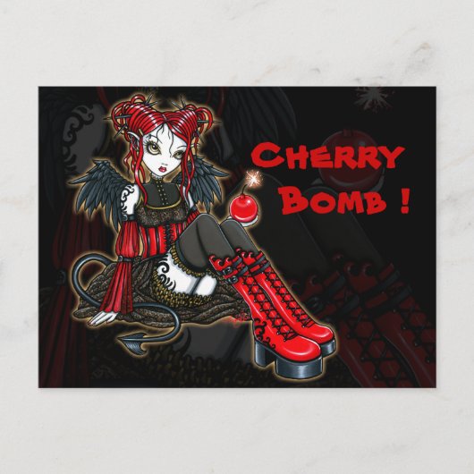 "Abigail" Gothic Fairy Cherrybomb Angel Postcard Postkarte (Vorderseite)