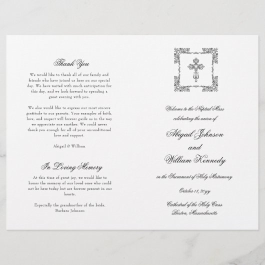 Abigail Katholic Wedding Full Mass Program (Vorderseite)