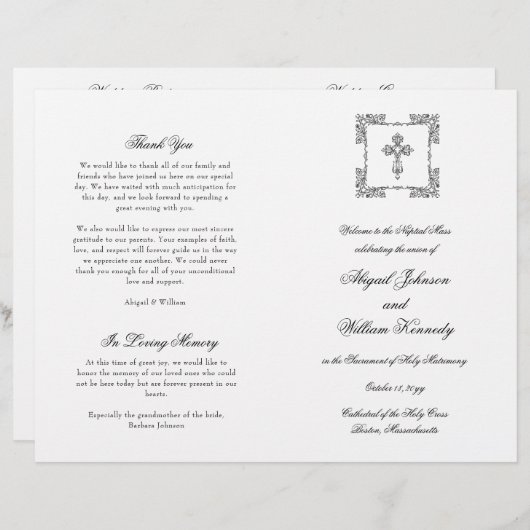 Abigail Katholic Wedding Full Mass Program (Vorne/Hinten)