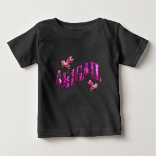 Abigail, Mädchenname aus rosa Blume, Baby T. Baby T-shirt