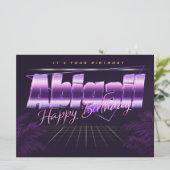 Abigail Name Vorname lila retro Karte Geburtstag (Stehend Vorderseite)