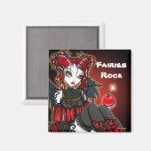 "Abigail" Red Gothic Fire Fairy Angel Magnet (Vorderseite/Rückseite)