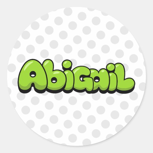 Abigail Runder Aufkleber (Vorderseite)