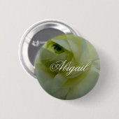 Abigail White Blume Name Abzeichen Button (Vorne & Hinten)