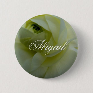 Abigail White Flower Namensschild Button