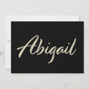 Abigail white gold Handwriting Karte