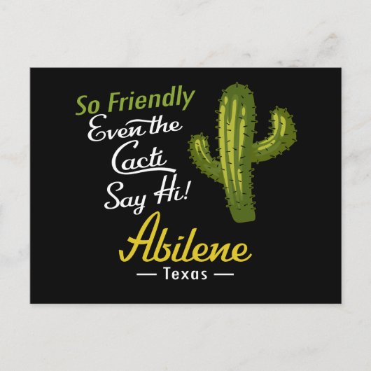 Abilene Cactus Funny Retro Postkarte (Vorderseite)