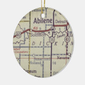 Abilene Kansas Vintag Map Keramik Ornament (Links)