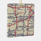 Abilene und Salina KS Vintage Karte Keramikornament (Rechts)