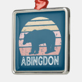 Abingdon Virginia Retro Bear Ornament Aus Metall (Links)
