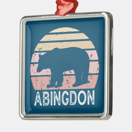 Abingdon Virginia Retro Bear Ornament Aus Metall (Links)