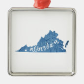 Abingdon Virginia Wood Grain Ornament Aus Metall (Vorne)