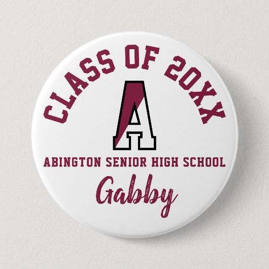 Abington High School Button Logo Custom (Vorderseite)