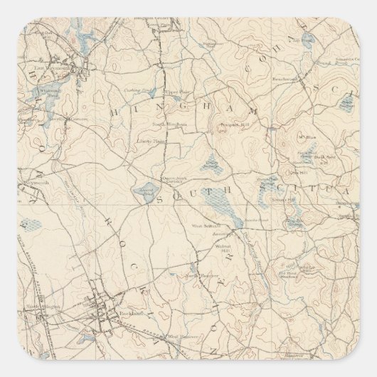 Abington, Massachusets Quadratischer Aufkleber (Vorderseite)