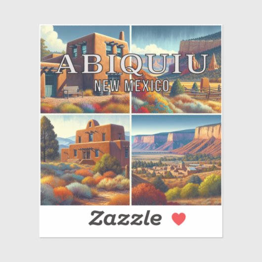 Abiquiu New Mexico 3 Inch Vinyl Sticker (Blatt)