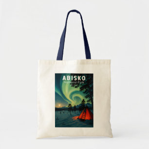 Abisko Nationalpark Illustration Nordlicht Tragetasche