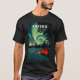Abisko Nationalpark Illustration Nordlichter T-Shirt