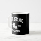Abita Springs Louisiana La Vintag Staat Athletic Kaffeetasse (Vorderseite Links)