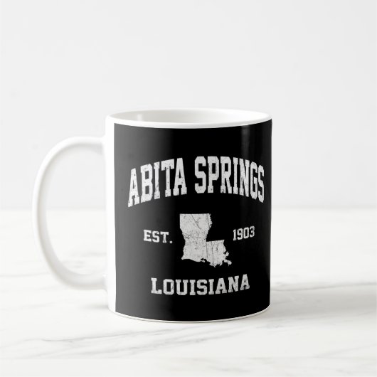 Abita Springs Louisiana La Vintag Staat Athletic Kaffeetasse (Links)