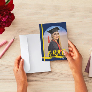 Abitur Ankündigung goldene Linien & Foto