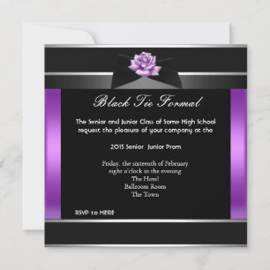 Abitur-Ball Schulball Formal Purple Black Tie Einladung