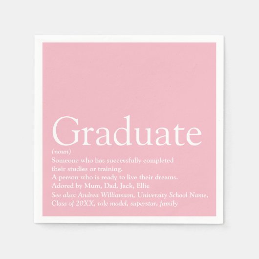 Abitur Definition Girly Pink Modern Serviette (Vorderseite)