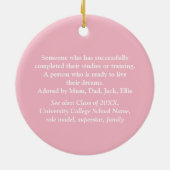Abitur Definition Girly Pink Spaß Keramik Ornament (Hinten)