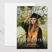 Abitur Elegant Abschlussfoto Ankündigung (Vorne/Hinten)