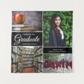 Abitur-Foto-Collage Absolvent Wandteppich (Vorderseite)