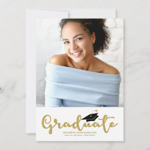 Abitur Foto Gold Glitter Ankündigung