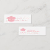 Abitur, Frauenklasse, rosa Telefonnummerkarte (Vorne/Hinten)