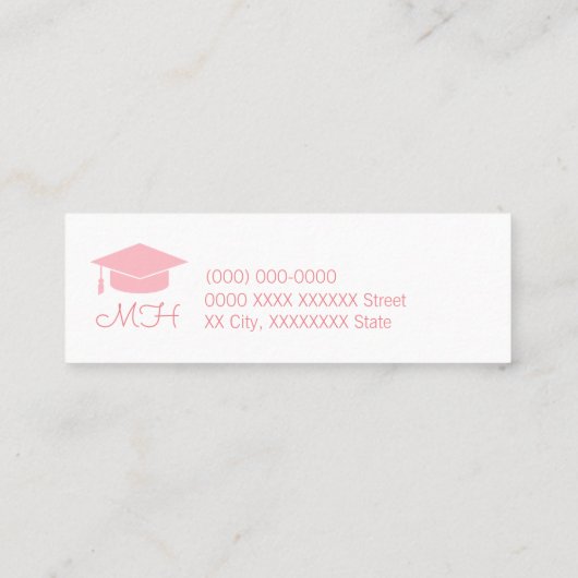 Abitur, Frauenklasse, rosa Telefonnummerkarte (Rückseite)