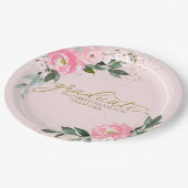 Abitur Hot-Pink-Bläschen-Abitur Pappteller (Schrägansicht)