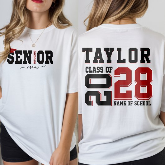 Abitur-Mutter-Klasse 2028 Personalisierter Name T-Shirt