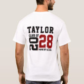 Abitur-Mutter-Klasse 2028 Personalisierter Name T-Shirt (Rückseite)