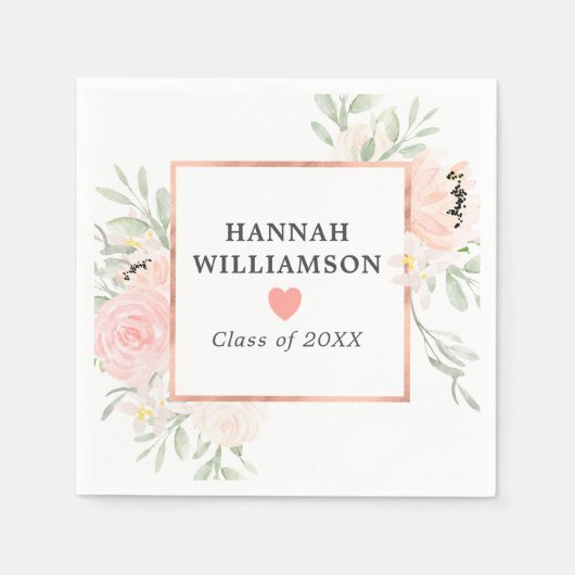 Abitur Party Rosa Rose Blush Serviette (Vorderseite)