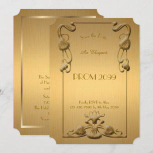 Abitur Senior-Junior, Gold x Gold Geometrisch, Art Einladung