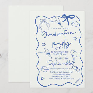 Abiturfeier Retro-Einladung Abschlussjahrgang 2025 Einladung