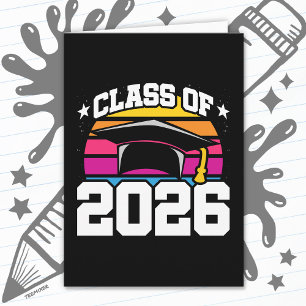 Abiturienten 2026 Abschlussjahrgang 2026 Retro-Son Karte
