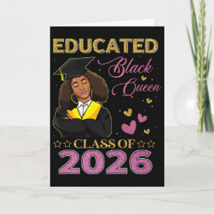 Abiturientin 2026 gebildete Afro Melanin Schwarze Karte