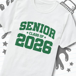 Abiturklasse 2026 Grüne Abschluss Bold Minimal T-Shirt