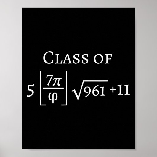 Abiturklasse 2026 Mathe-Nerd lustiger Abschluss Poster (Vorne)