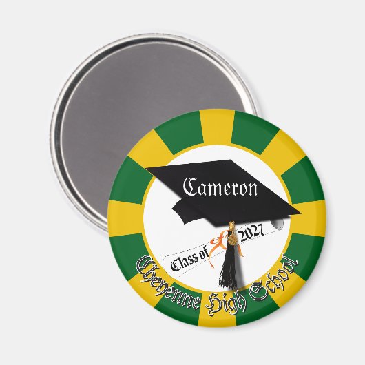 Abiturklasse 2027 Abschlussfeier Magnet (Vorderseite/Rückseite)