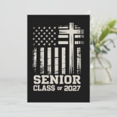 Abiturklasse 2027 USA-Flagge Kreuz Christlicher Ab Ankündigung (Stehend Vorderseite)