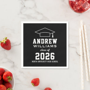 Abiturparty Schwarz Weiß 2026 Serviette