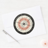 Abizaid neue richtige Karte der flachen Erd-Aufkle Runder Aufkleber (Umschlag)