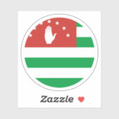 Abkhazia Flag Round Sticker (Blatt)